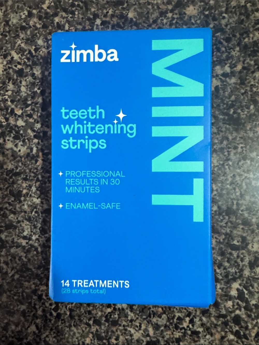 NIB Zimba Mint Teeth Whitening Strips 14 Treatments VEGAN GLUTEN FREE